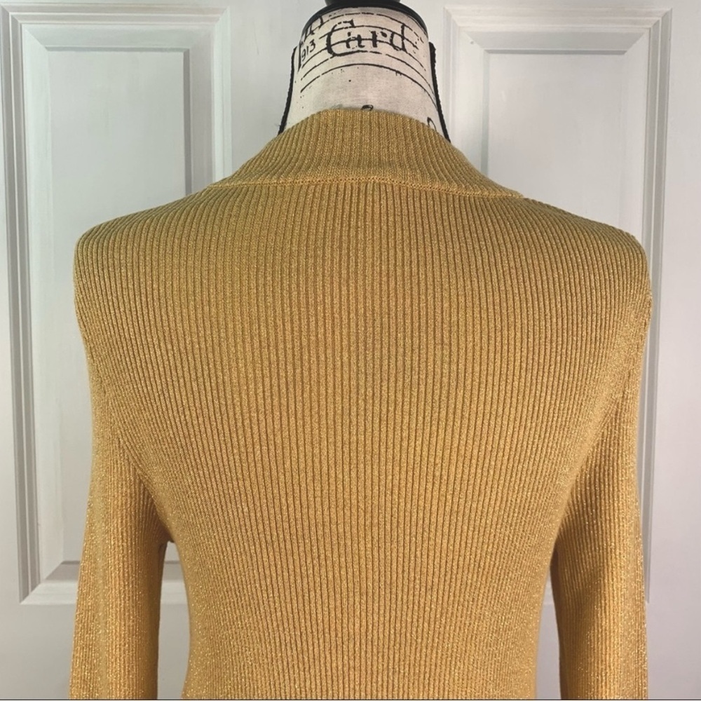 NWOT Free People Gold Ribbed Belted Mini Dress - Picture 9 of 15